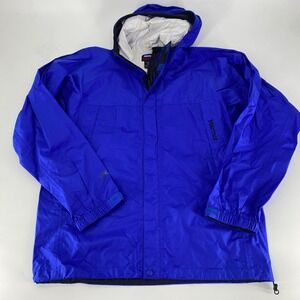 Marmot Men's Blue Lightweight Waterproof Hooded Rain Jacket Size Medium VTG